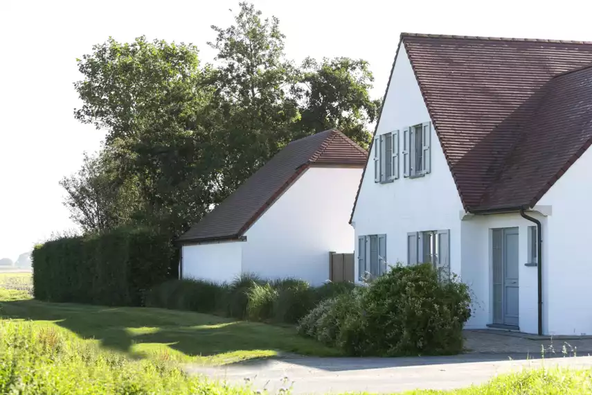 Landelijke tuin met vijver-Vijver bij landelijke woning met hoogwaterrand en houten terras (11)